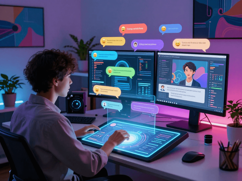 Engaging AI chat interaction with spicy ai technology in a modern digital workspace