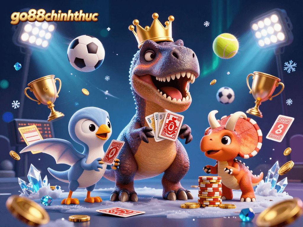 Engage in thrilling betting experiences with go88chinhthuc featuring giant T-Rex and fun casino elements.