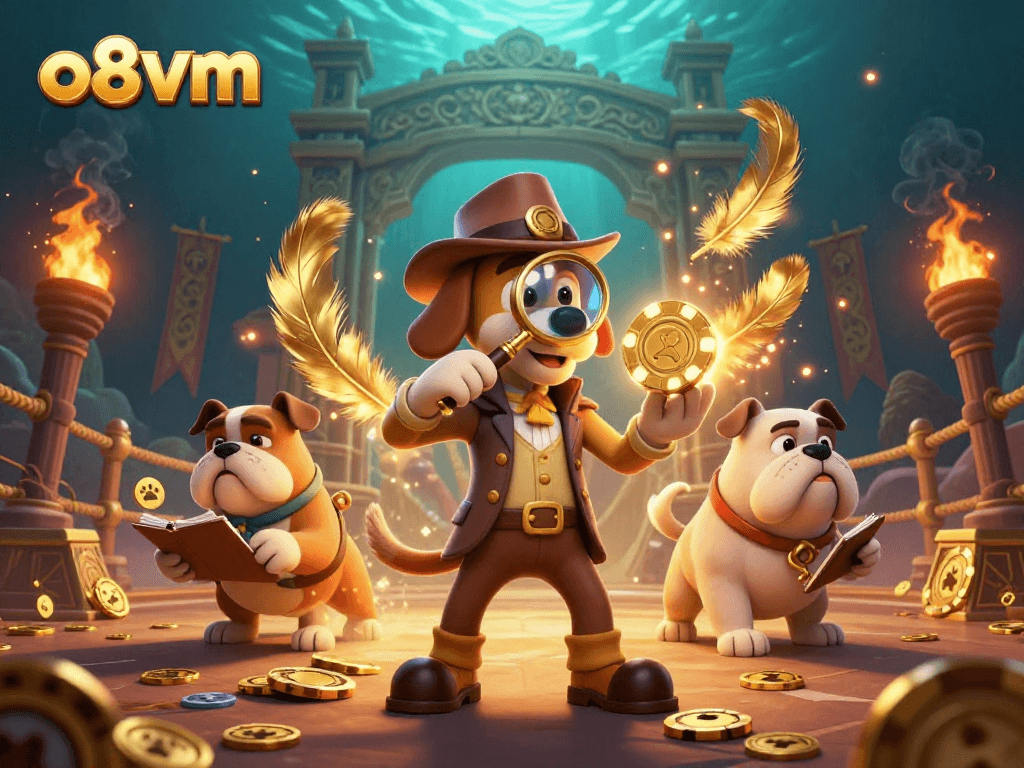 Experience the excitement of winning with o8vm's rich casino environment showcasing thrilling poker and treasure hunts.