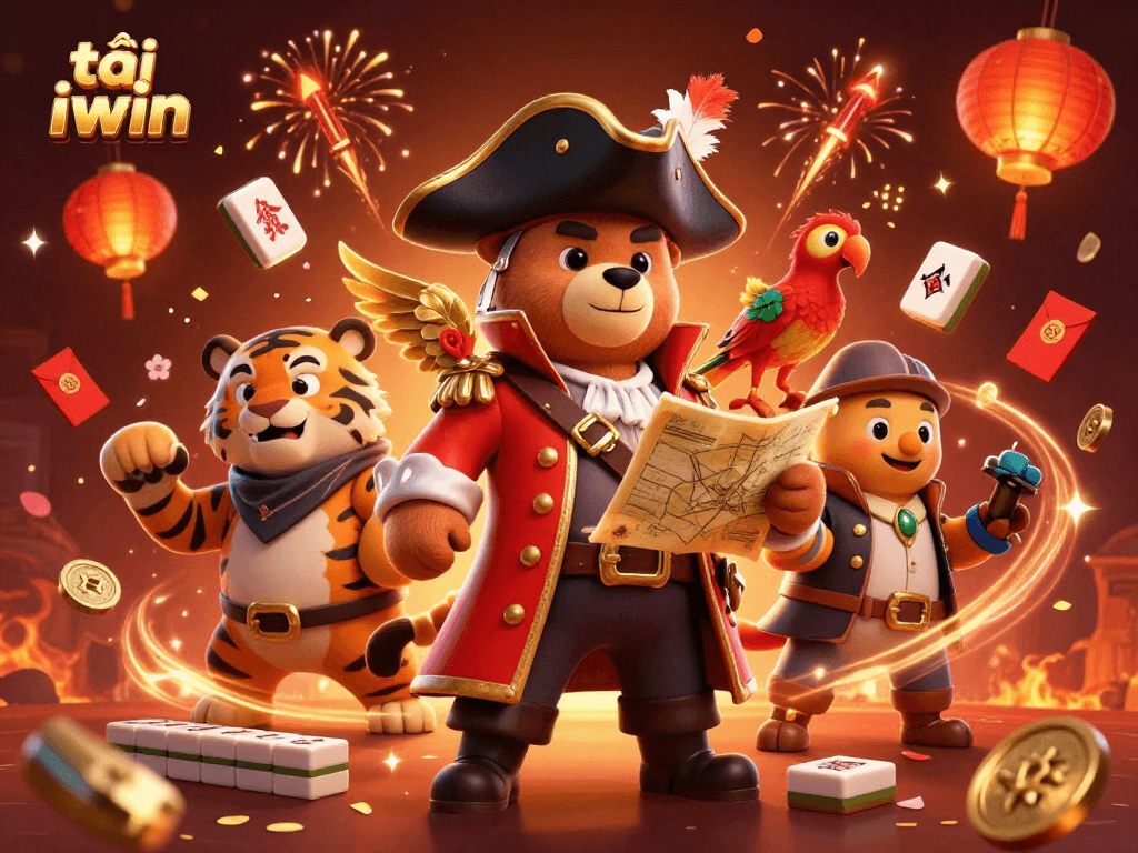 Engage in exciting gameplay with tải iwin in this vibrant casino illustration featuring dynamic characters.