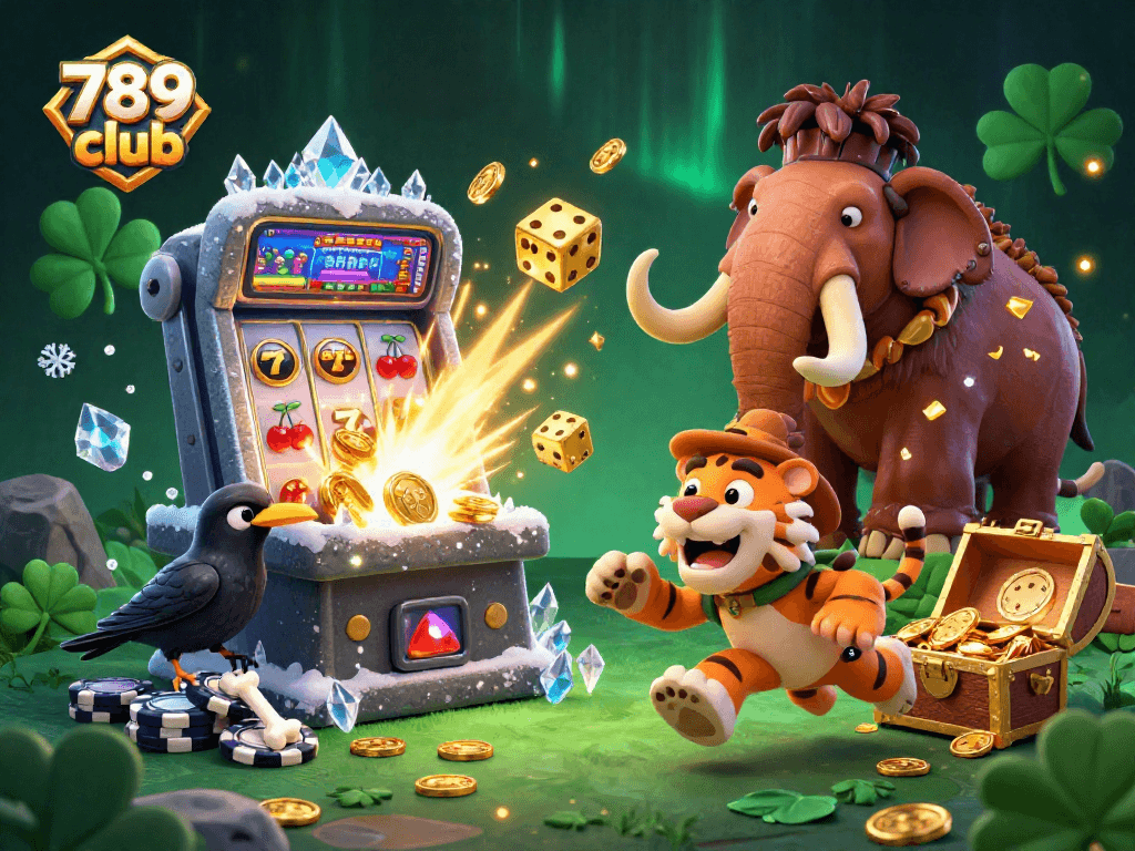 Experience thrilling gameplay at 789 club with dynamic 3D illustrations of a prehistoric casino adventure.