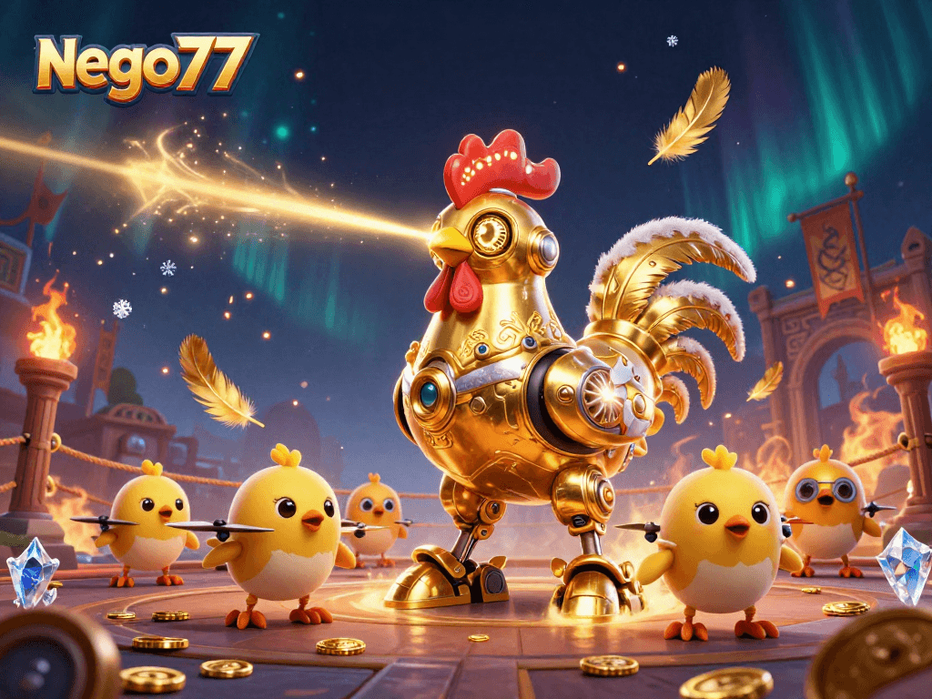 Experience thrilling gameplay with nego77 as golden rooster and drones dominate the casino scene.