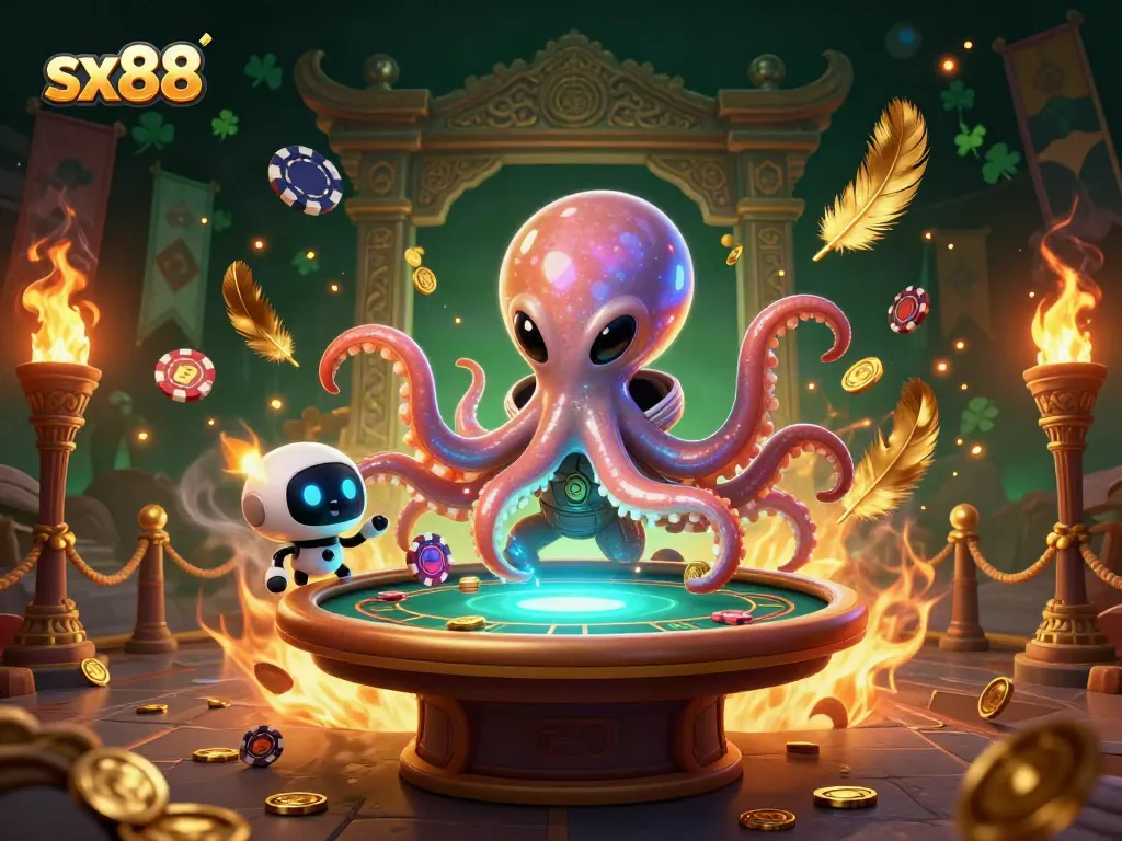 Engage with sx88 through thrilling holographic poker battles in a cosmic casino setting.