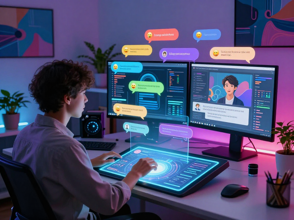 Engaging AI chat interaction with spicy ai technology in a modern digital workspace