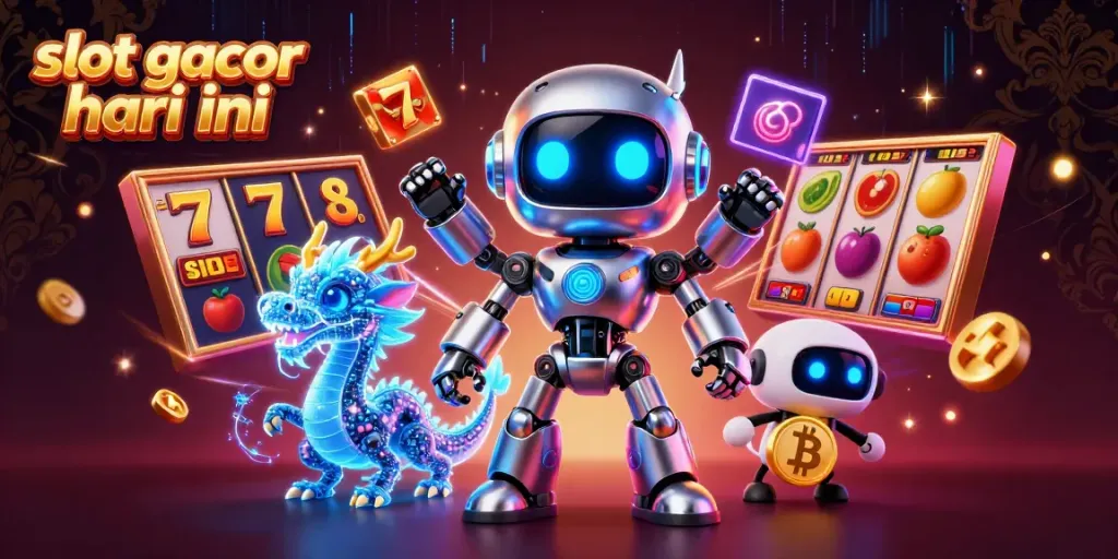 Menangkan jackpot di slot gacor hari ini dengan karakter 3D cyberpunk dan simbol permainan yang menarik.