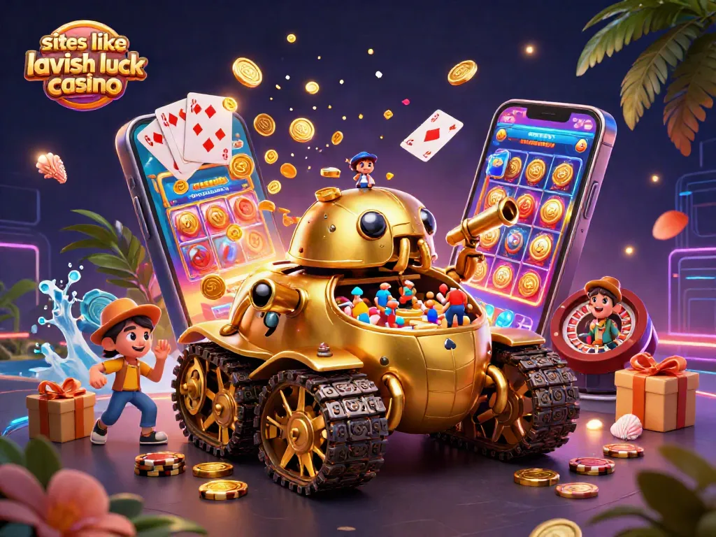 Play thrilling games like Lavish Luck Casino in this vibrant, engaging 3D illustration.