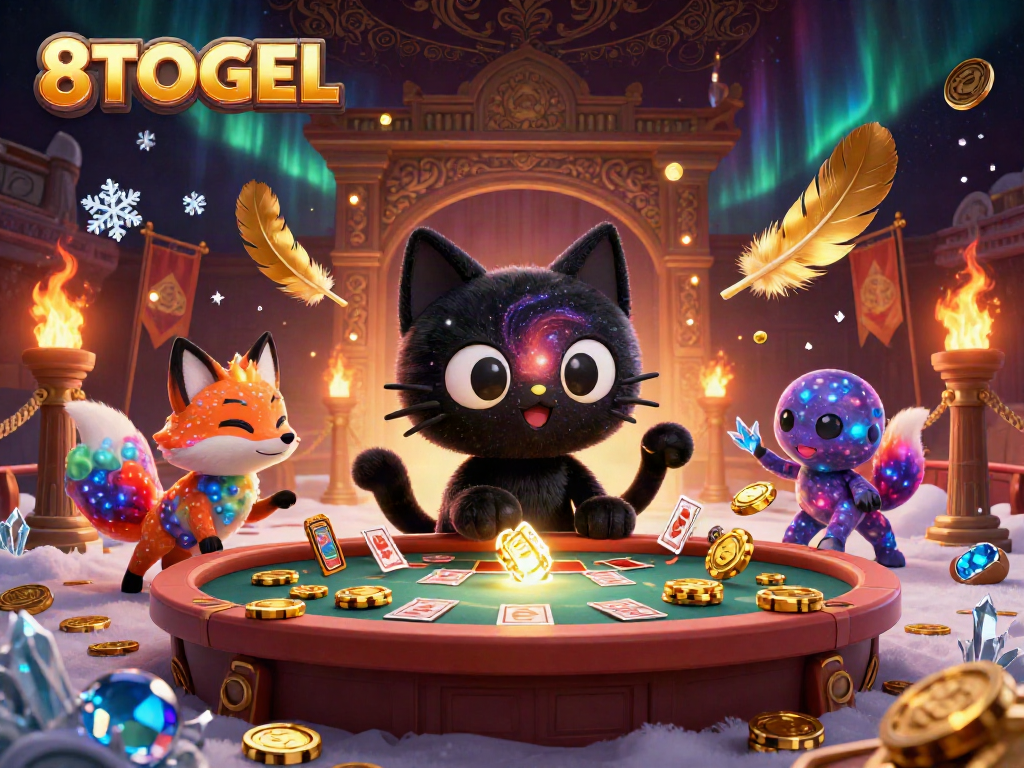 Menangkan jackpot di 8TOGEL dengan kucing hitam galaksi yang menarik koin emas.