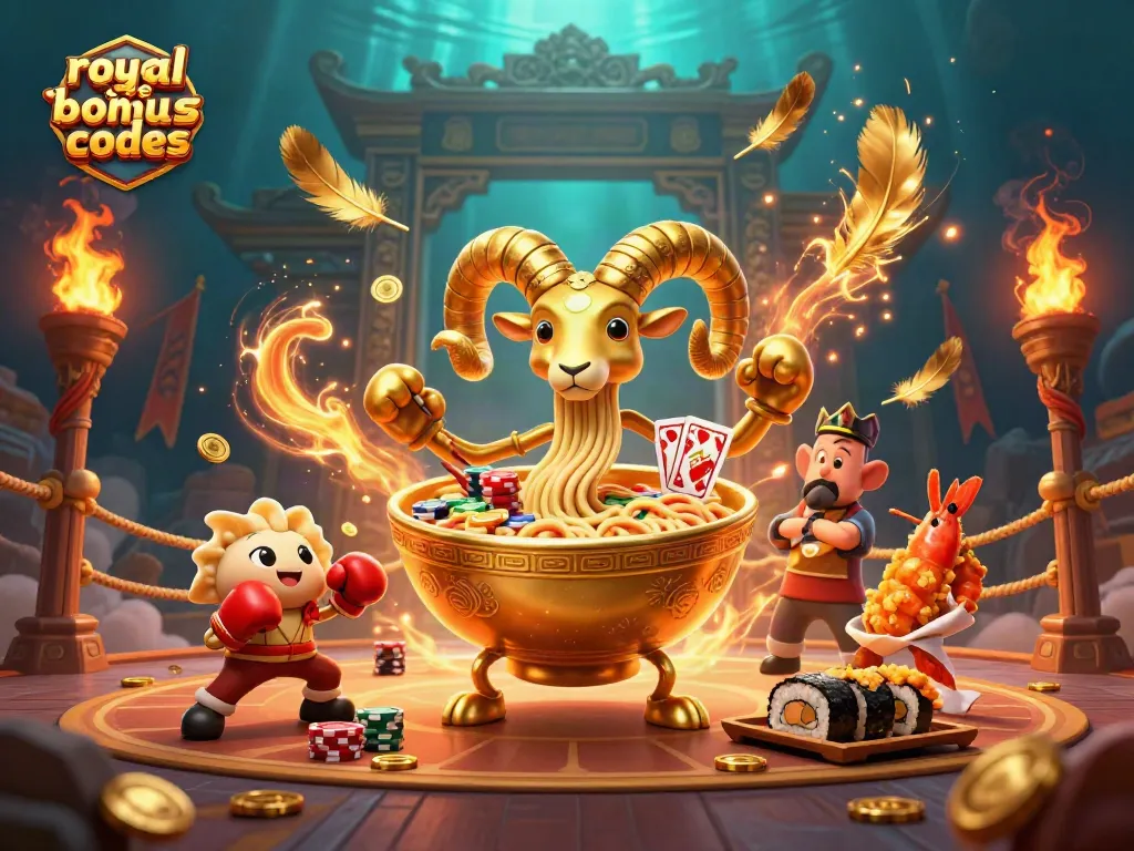 Engage with royal ace bonus codes through a vibrant 3D casino scene featuring playful characters.