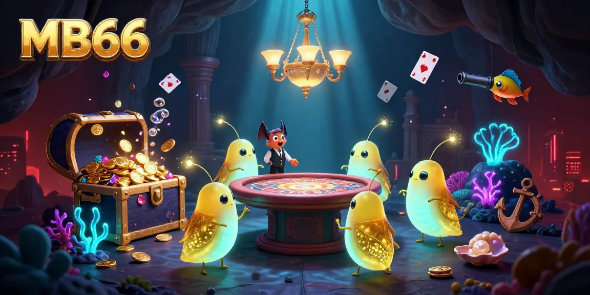 Experience the MB66 casino with glowing glowworms and vibrant underwater treasures.