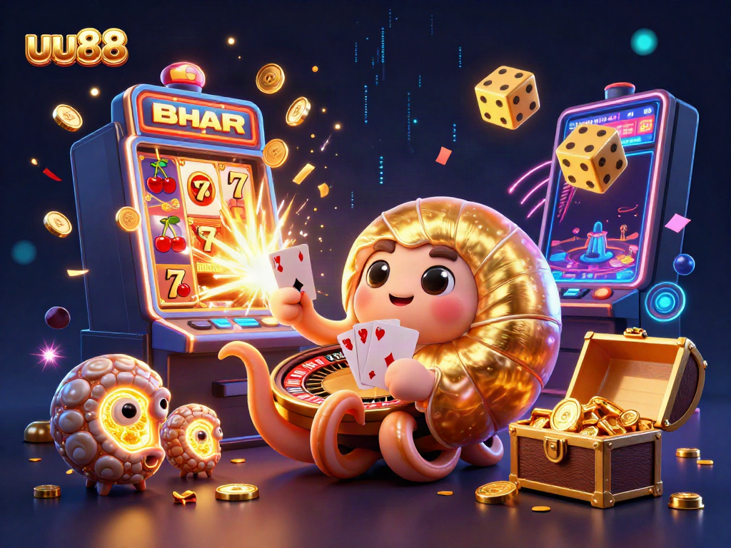 Spin and win big at uu88 with this dynamic illustration of a nautilus roulette wheel and exciting casino elements.