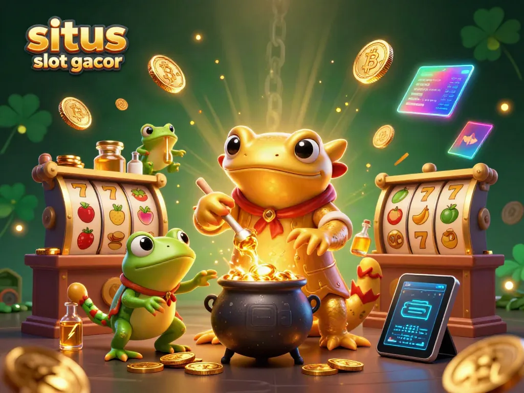 Experience thrilling spins on situs slot gacor with a golden salamander and vibrant slot elements.