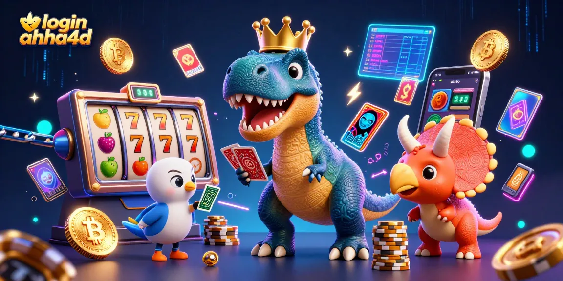Menang di slot dengan login ahha4d, T-Rex dan teman-teman bermain kartu dan chip emas.