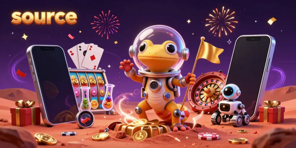 Engage with the source of exciting online casinos featuring Martian characters in a vibrant scene.