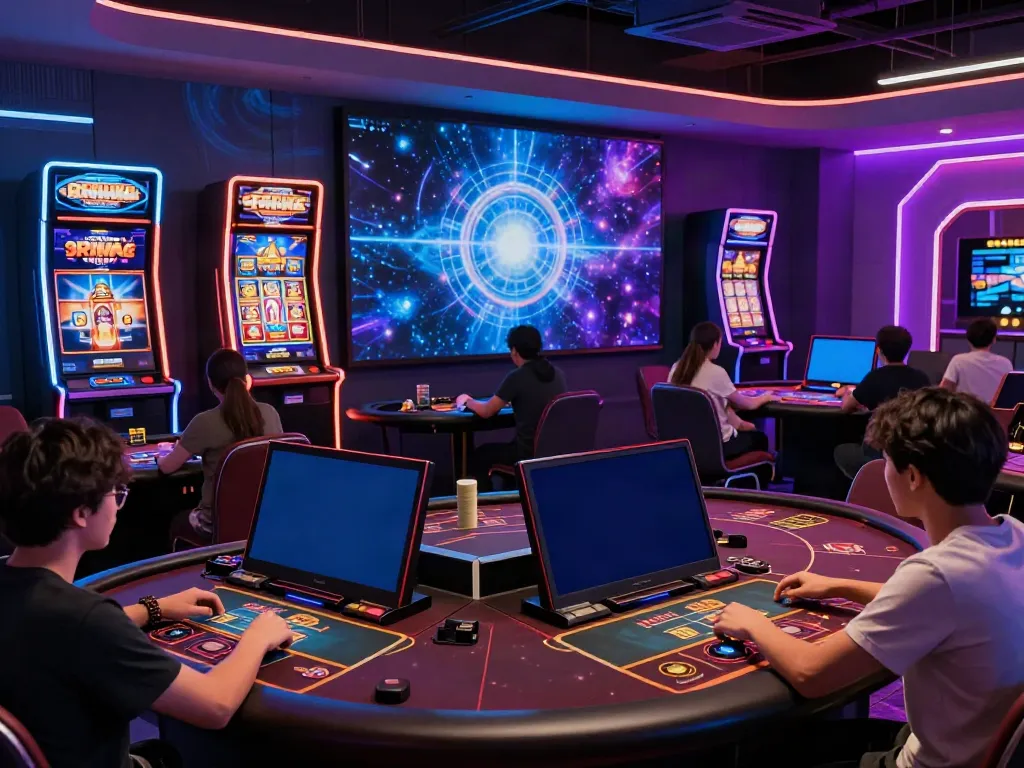 Luxury111 vibrant online gaming scene showcasing competitive play in a cosmic-themed digital casino.