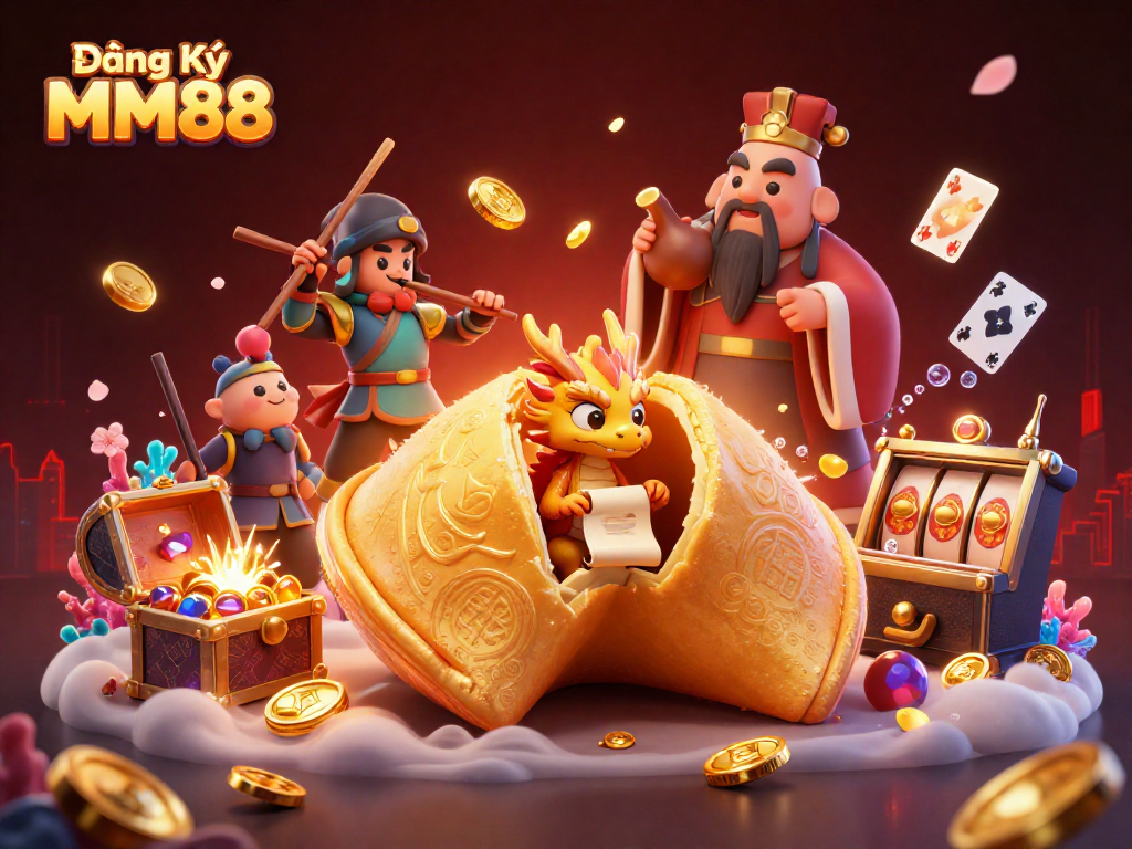Engage with Đăng Ký MM88 by exploring vibrant casino elements and dynamic characters in a rich 3D scene.