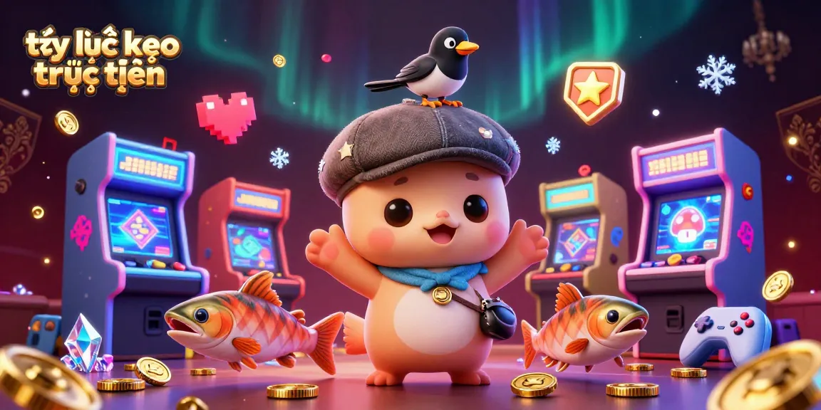 Experience tỷ lệ kèo trực tuyến with lively characters in a vibrant casino-themed landscape.