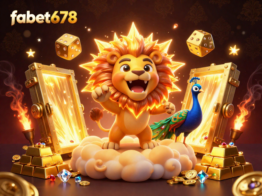 Experience excitement with fabet678 in a lavish gaming scene featuring golden elements and dynamic action.