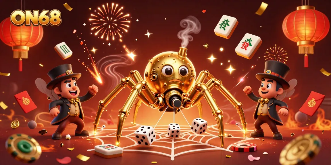 Engage with ON68 through a vibrant gaming scene featuring unique casino elements and dynamic energy.