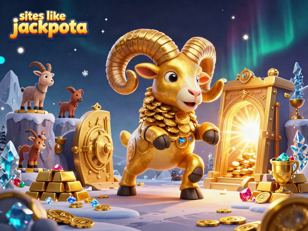 Experience thrilling gameplay at sites like jackpota, featuring vibrant gold and jewel elements in a fun casino scene.