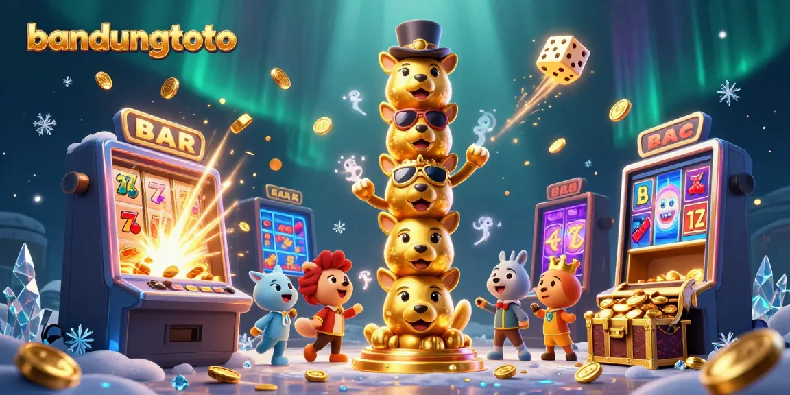 Experience the vibrant world of bandungtoto as playful totems interact amidst a casino explosion of winnings.