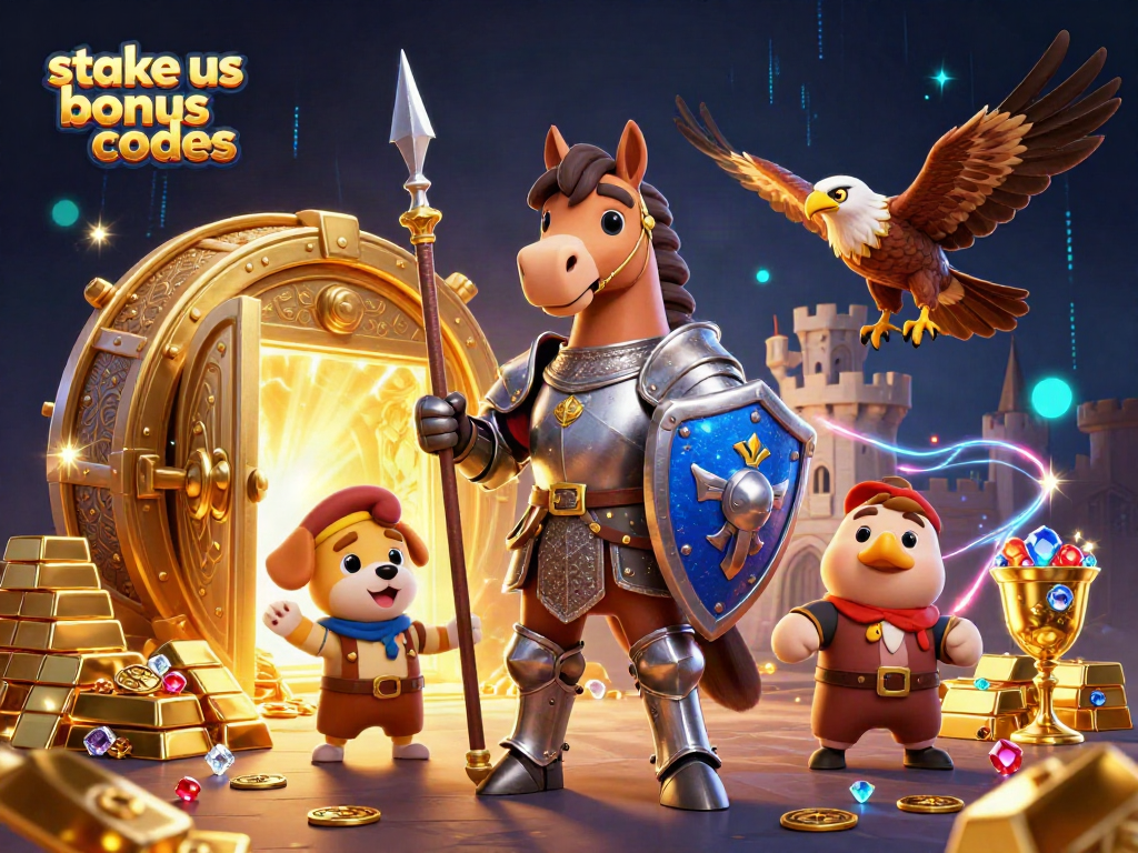 Experience the thrill of stake us bonus codes in a vibrant casino adventure with knights, treasures, and excitement.