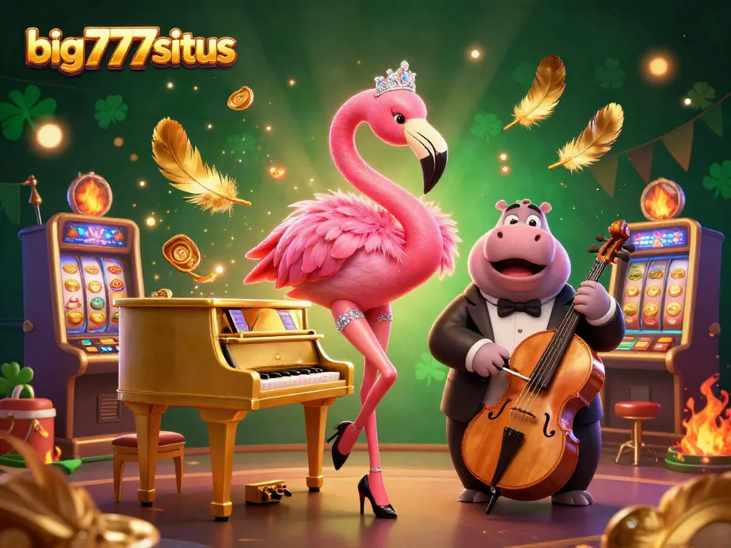 Engage with vibrant slot machines and festive flamingo singer at big777situs for exciting casino fun.