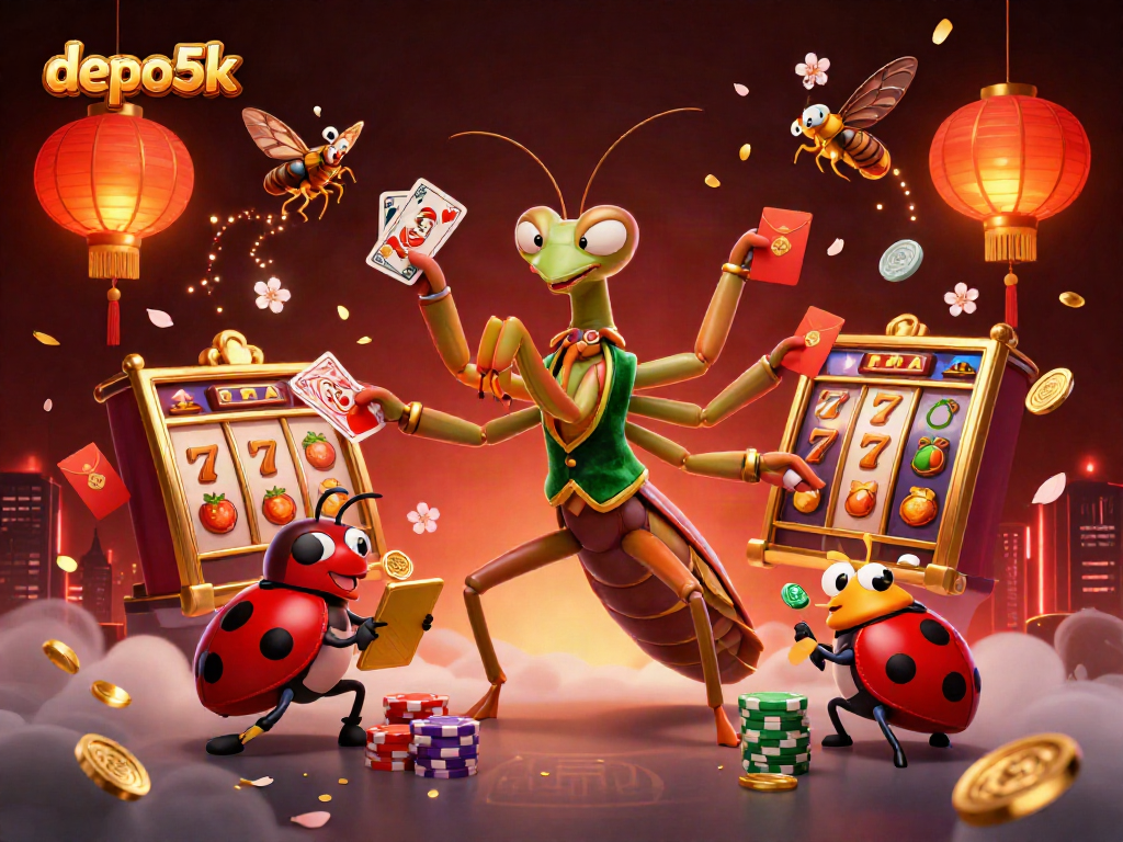 Experience thrilling gameplay with depo5k featuring vibrant characters and casino elements in a lively scene.