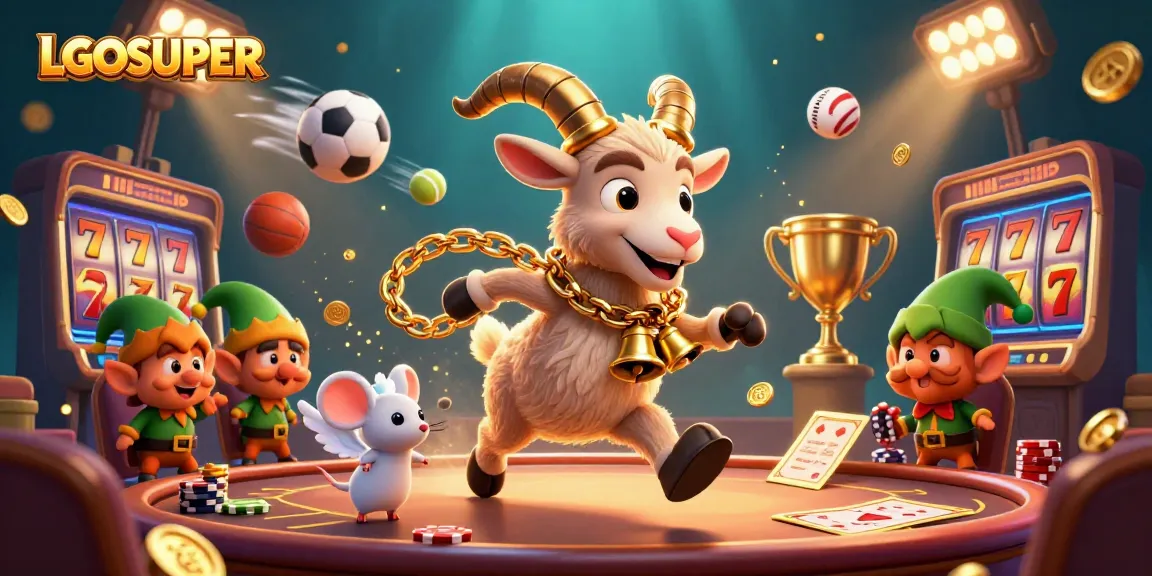Spin the reels with LGOSUPER in a festive horror casino illustration featuring characters and action elements.