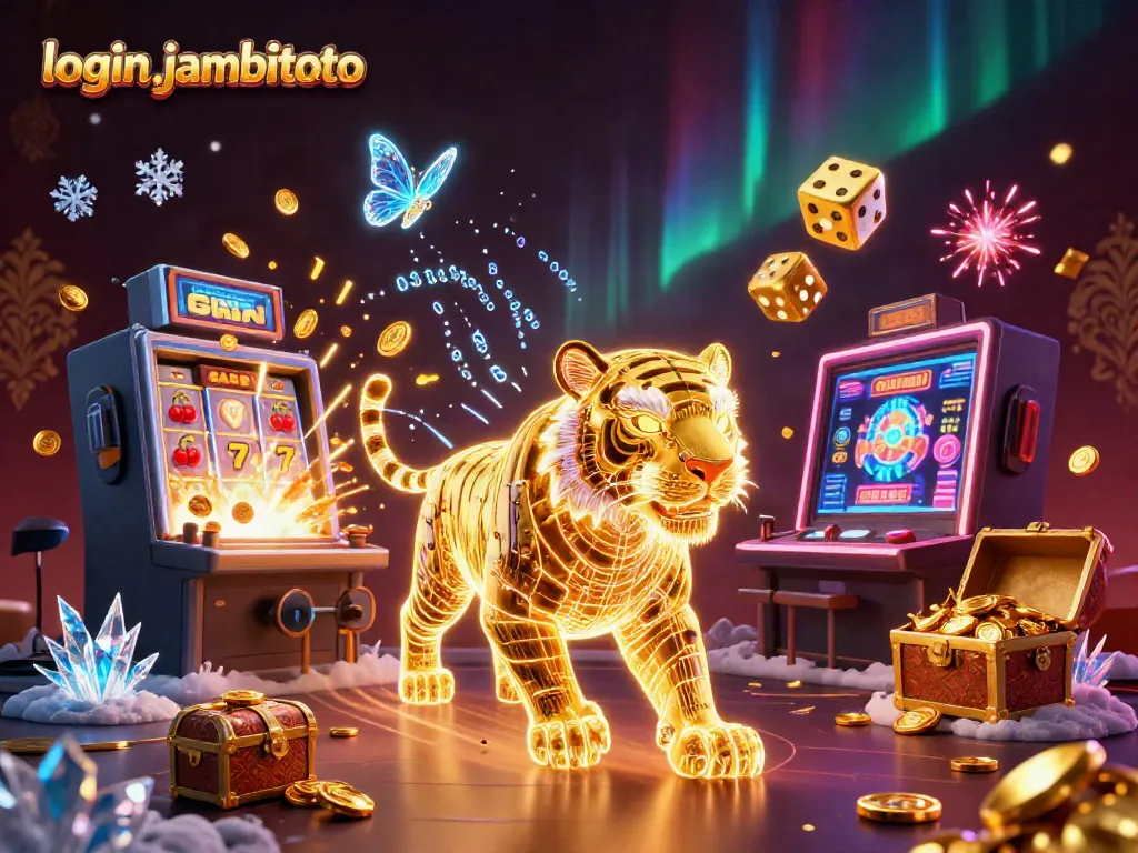 Win big with login jambitoto at JambiToto, illustrated in a vibrant casino scene filled with energy.