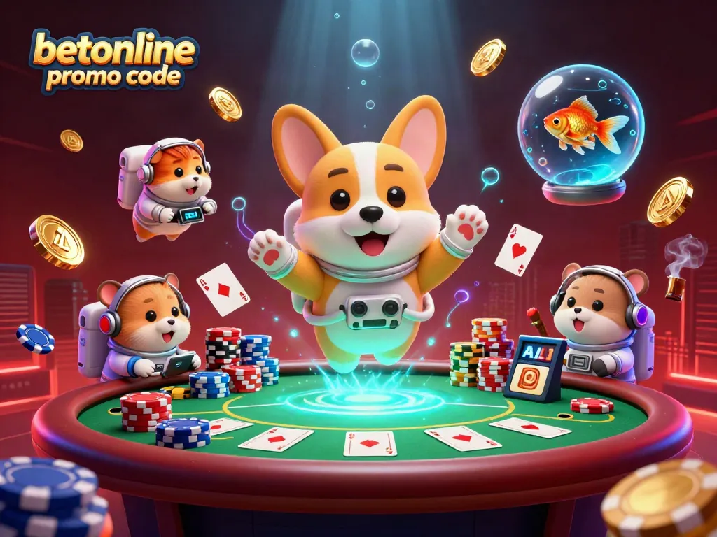 Experience the excitement of BetOnline promo code action in this animated casino scene with vibrant characters.
