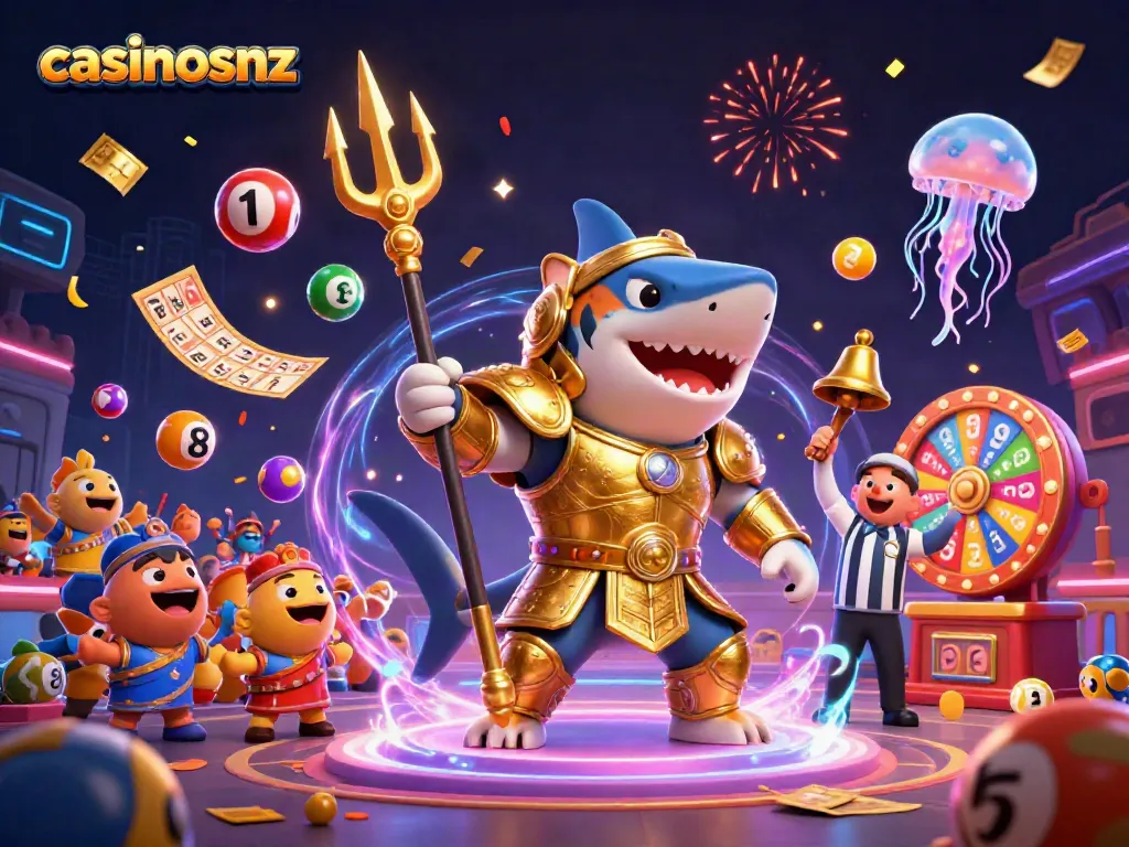 Experience thrilling casinosnz gaming action in a vibrant underwater scene with excited characters.