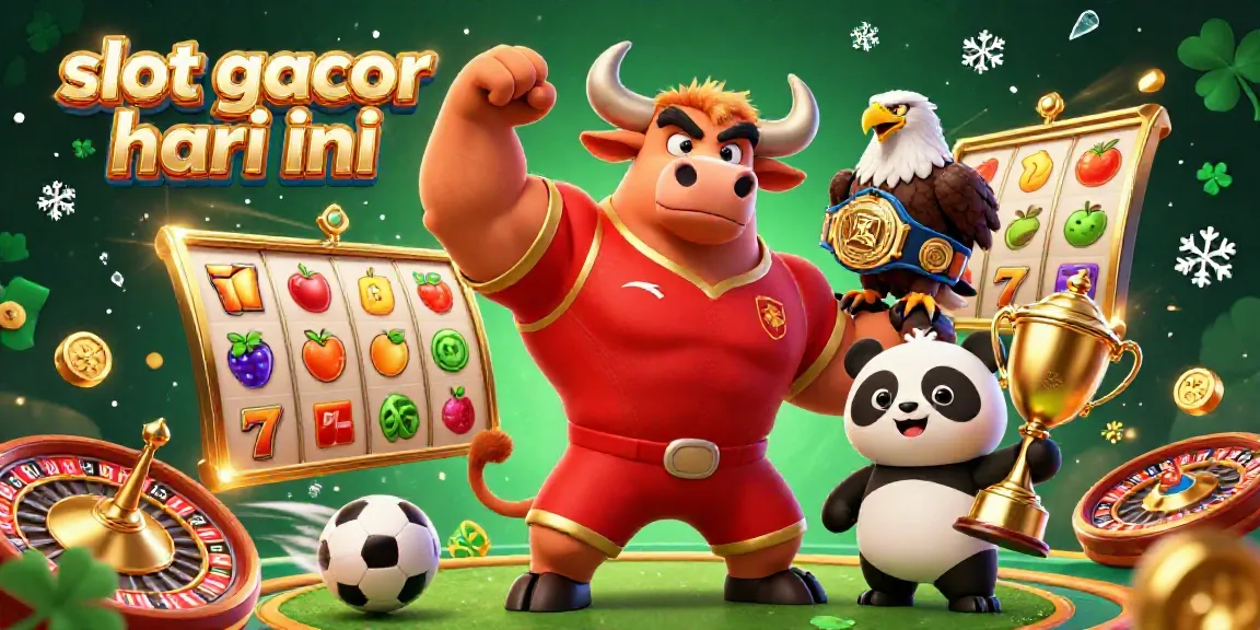 Experience the excitement of slot gacor hari ini with our vibrant 3D casino scene featuring dynamic symbols and playful characters.