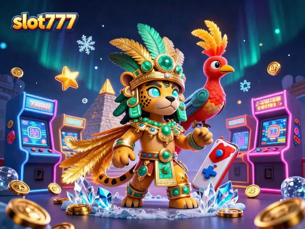 Mainkan slot777 dengan gaya menarik dan simbol pemenang dalam ilustrasi yang memikat.