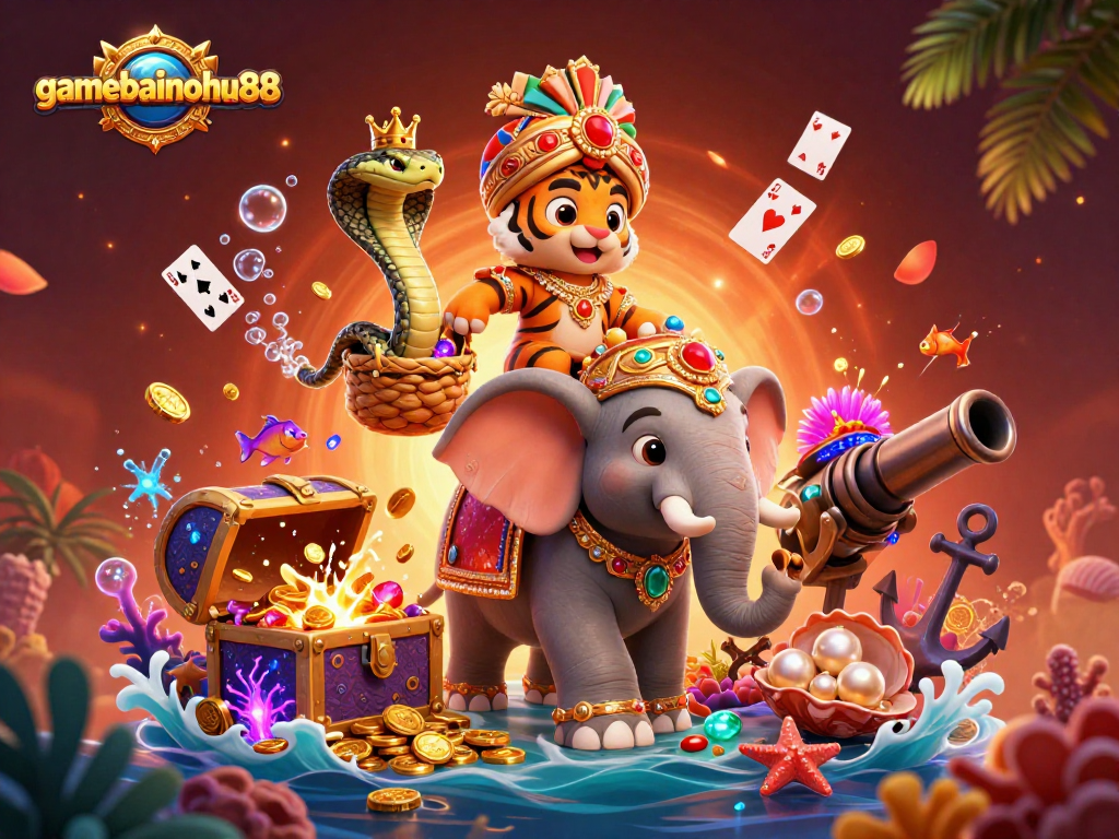 Engage in exciting gameplay with gamebainohu88 while uncovering treasures from underwater chests and floating cards.