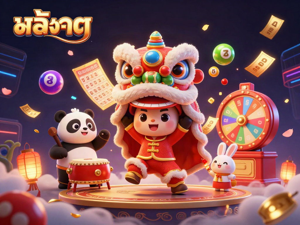 Experience vibrantเกมสล็อต excitement with a dynamic scene of slot-themed characters and elements.