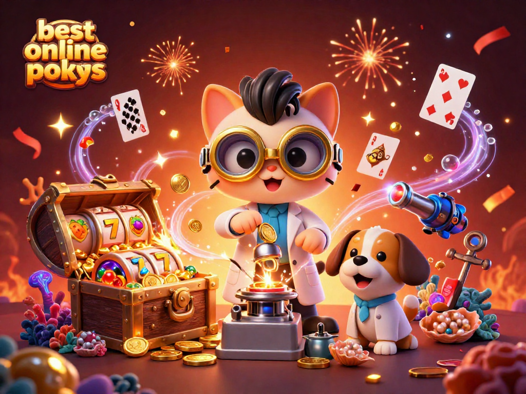 Experience the thrill of best online pokies with this lively 3D illustration showcasing exciting gaming elements.