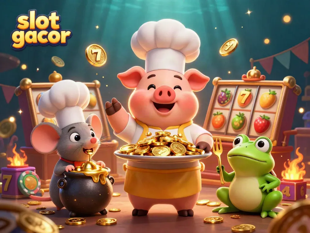 Slot gacor menyajikan kasino dengan kerumunan karakter 3D di arena perjudian yang meriah.