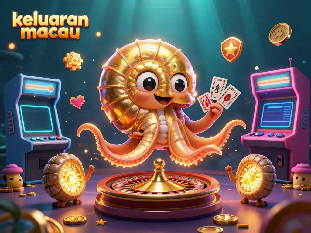 Menyaksikan keluaran macau dari nostalgia mesin arcade dan elemen permainan uang dalam ilustasi berkualitas tinggi.