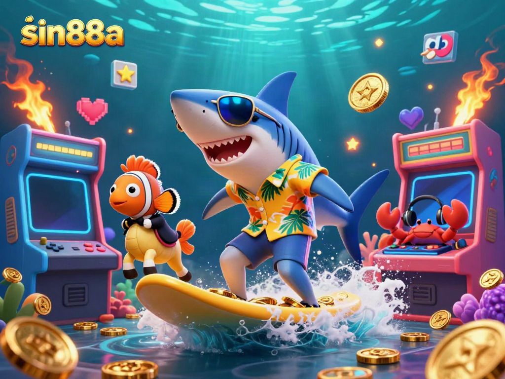 Experience winning thrills at sin88a with a fun underwater casino scene showcasing action and excitement.