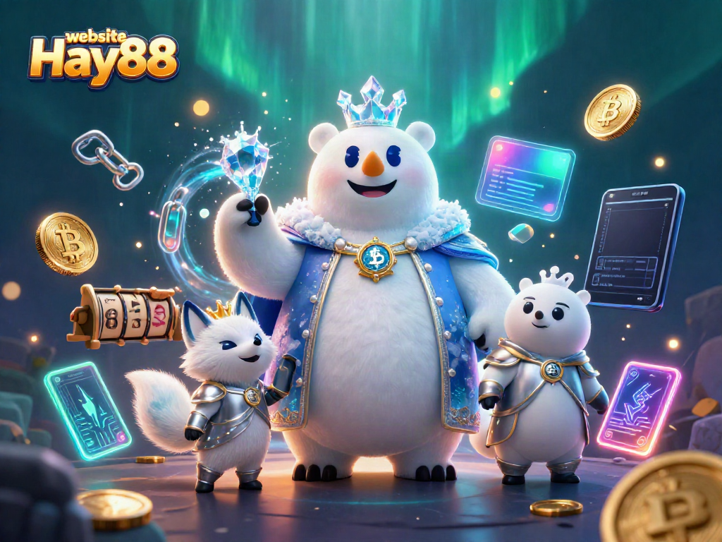 Experience thrilling gaming at website Hay88 with a vibrant 3D casino scene featuring exciting characters and elements.